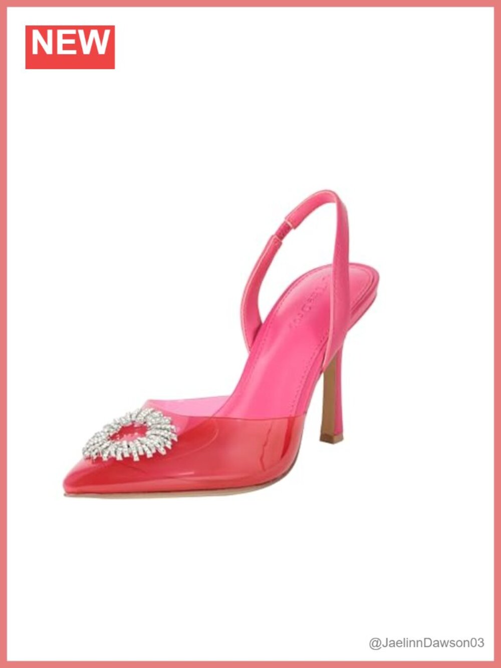 The Drop Klara Clear Pointed Toe Pumps Heels 3.7" Faux Leather